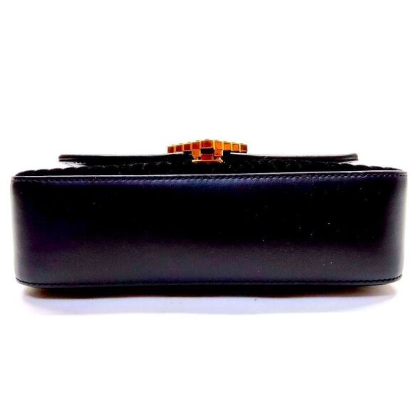 Ltd Edition les petits joueurs Small Black Velvet Leather Heart Crossbody Bag - Picture 5 of 11